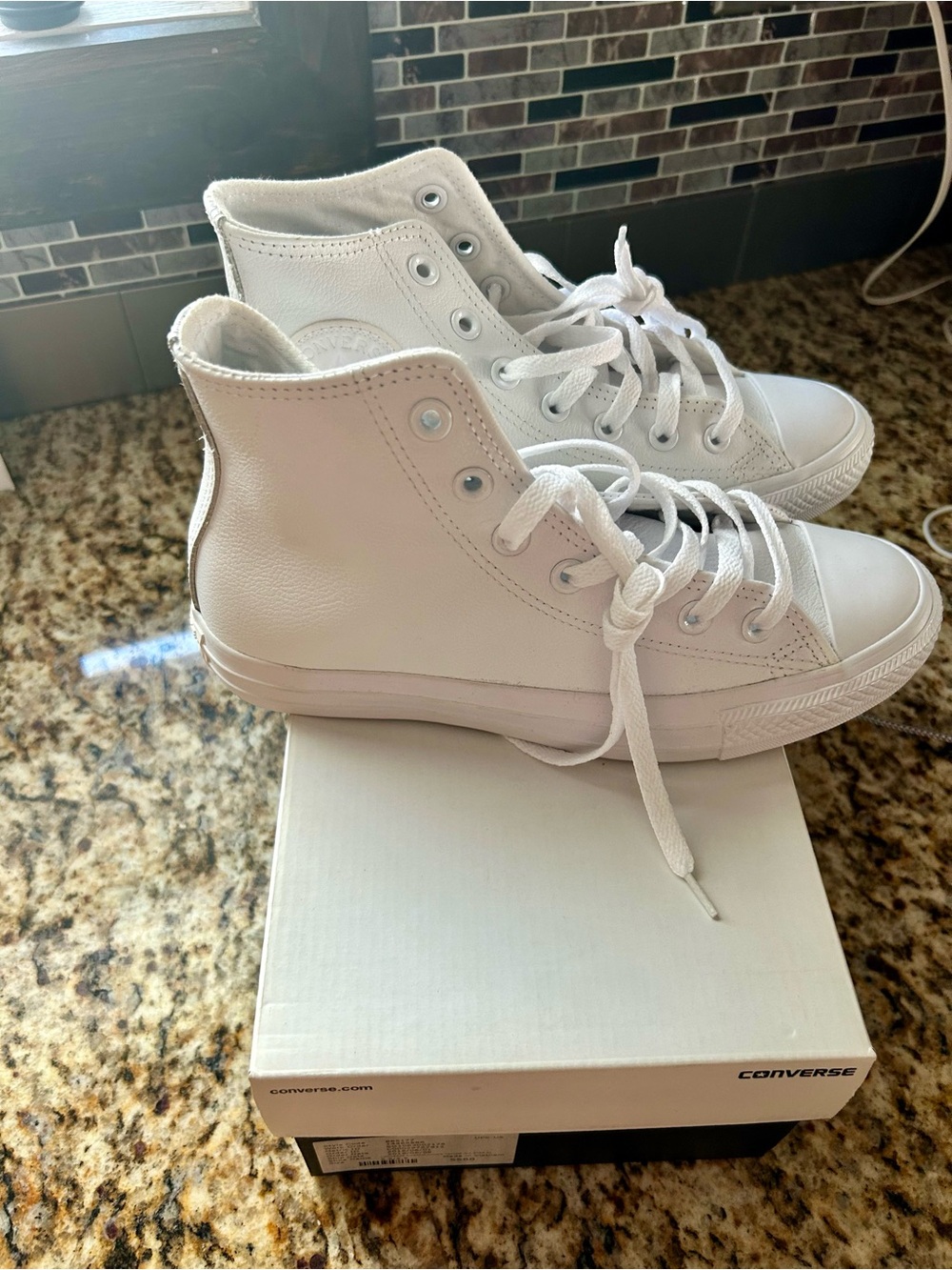 Converse White High Top Sneakers - Leather - Picture 5 of 7